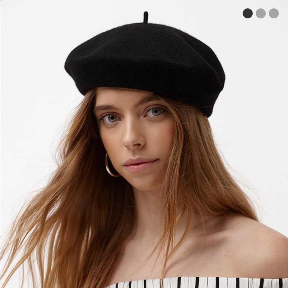 TWO Black Wool Berets
